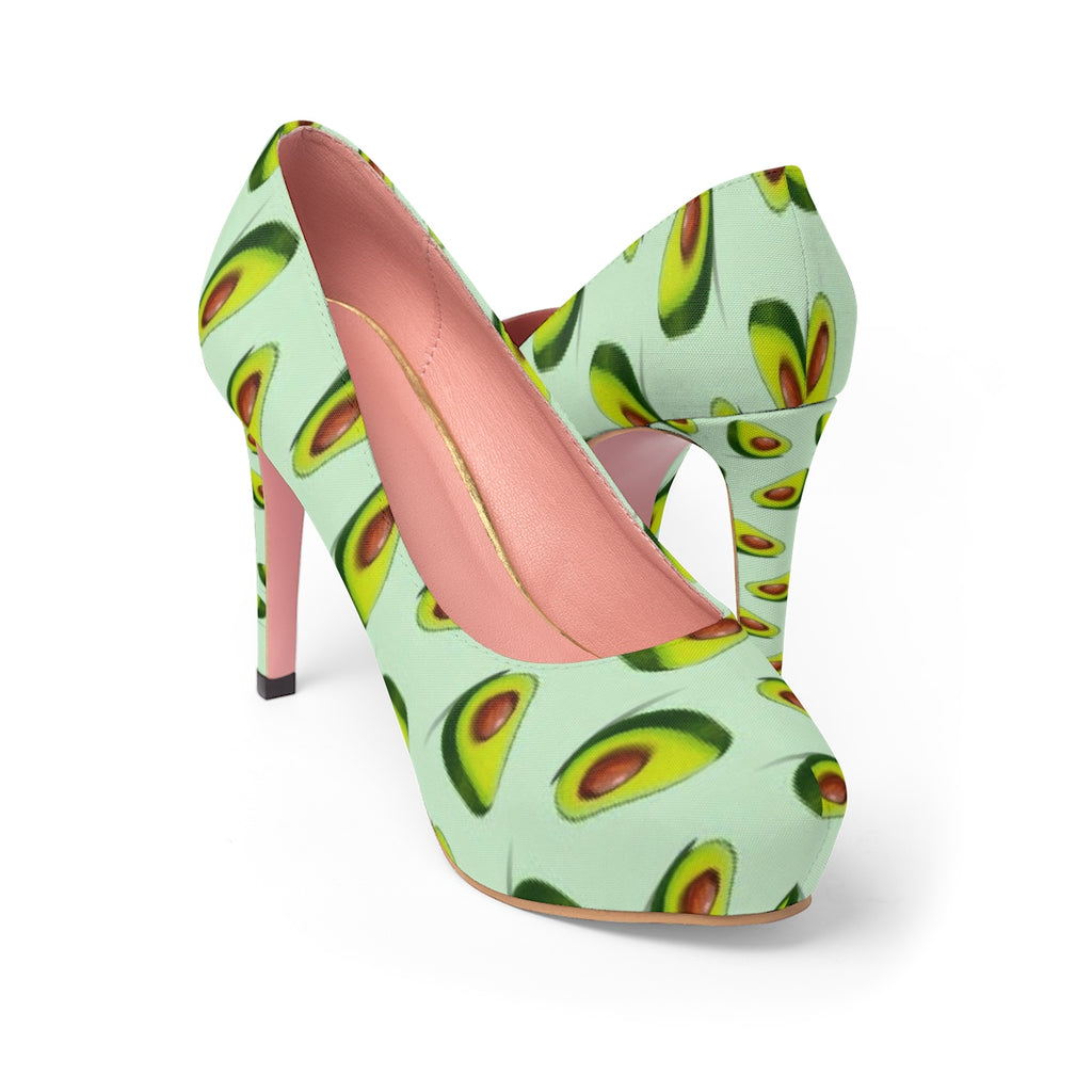 Avocado Print Women's Platform Heels