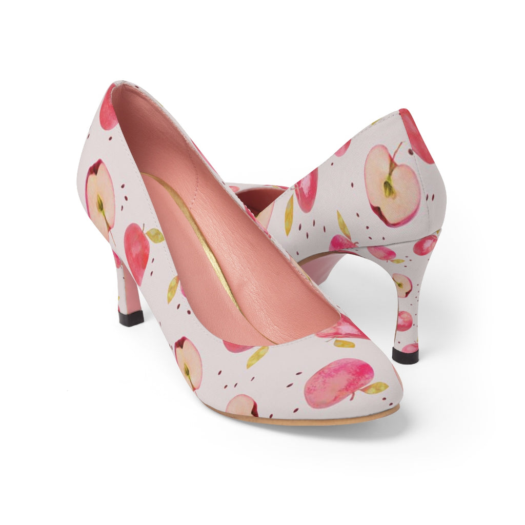 Apple Print Women's High Heels