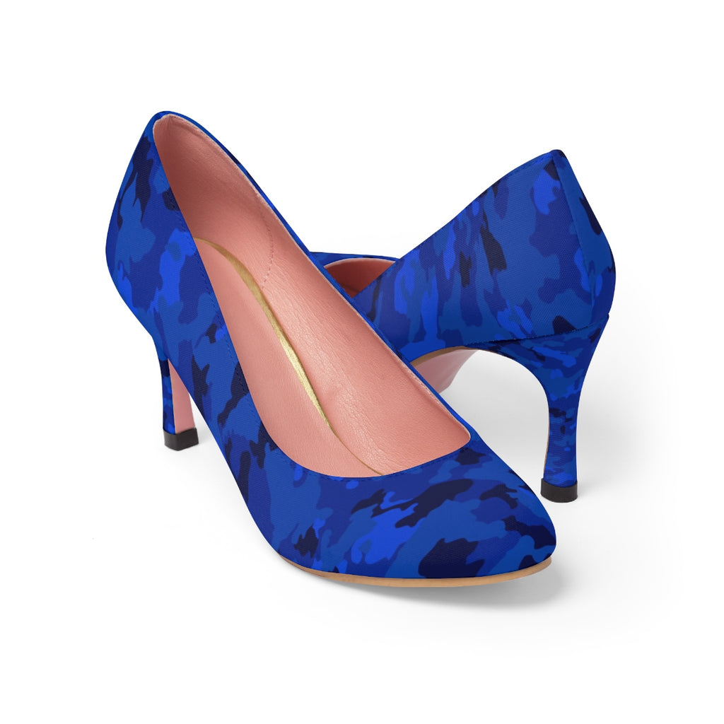Blue Camo Women's High Heels