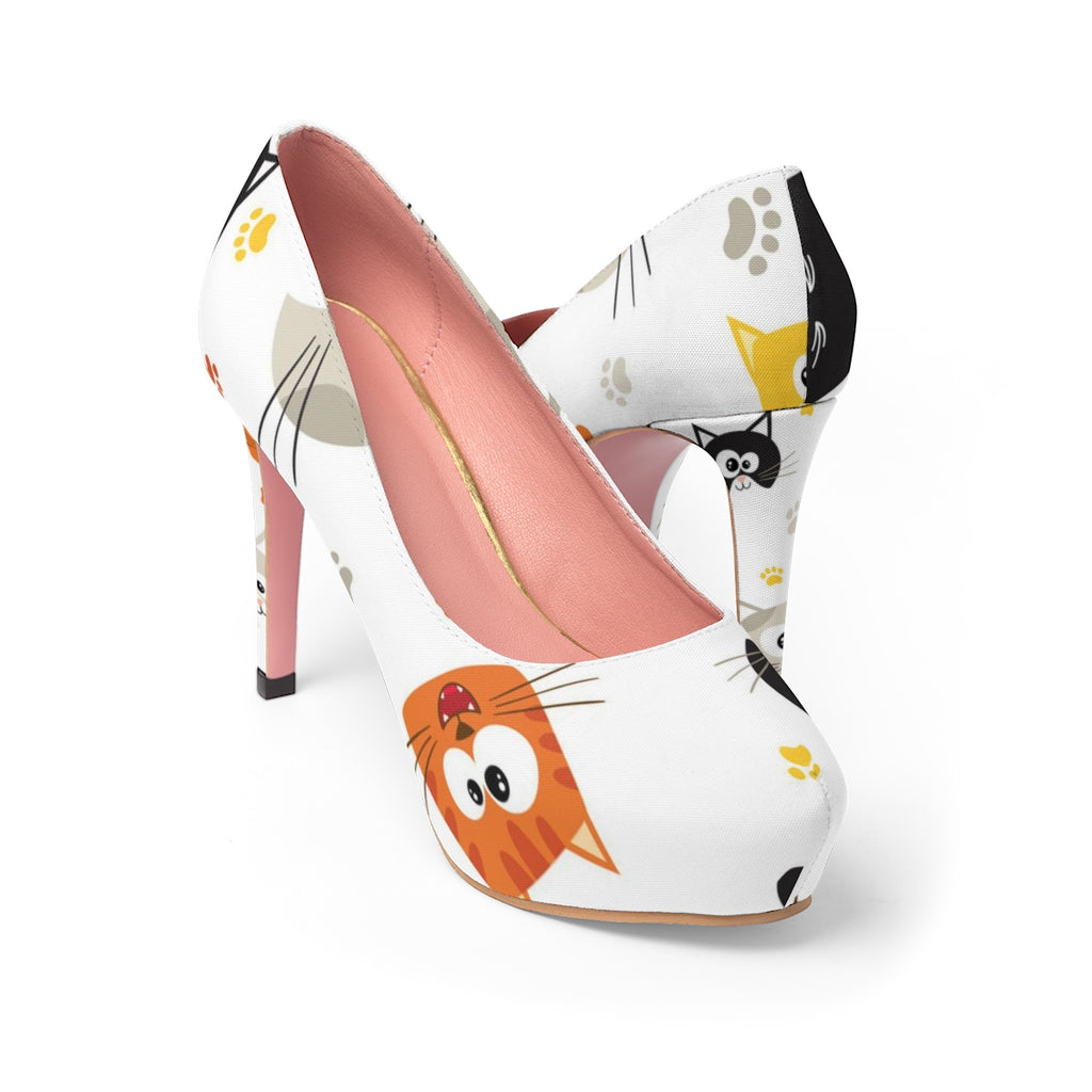 Kitty Print Women's Platform Heels
