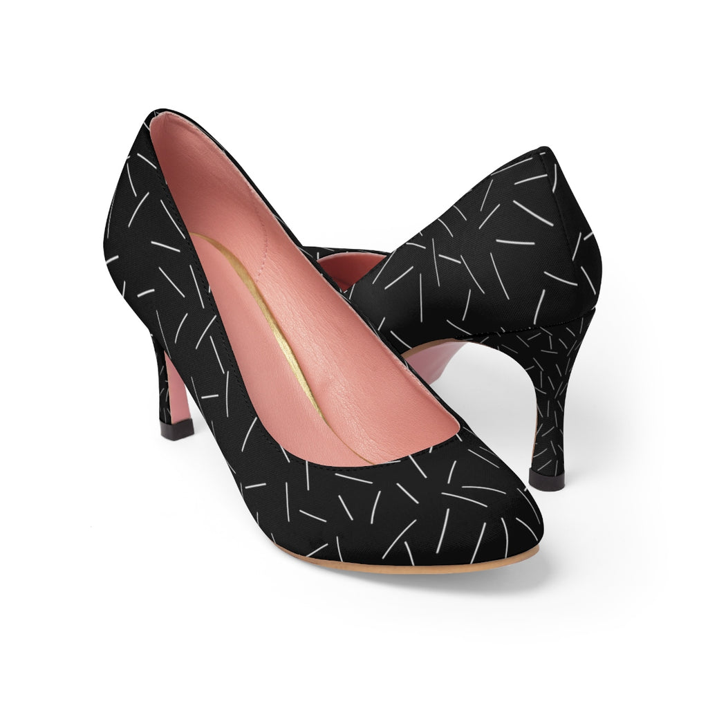 Black Sprinkled Women's High Heels