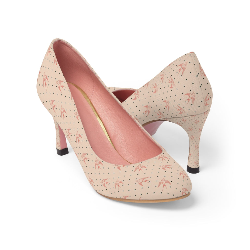 Beige Bird Women's High Heels