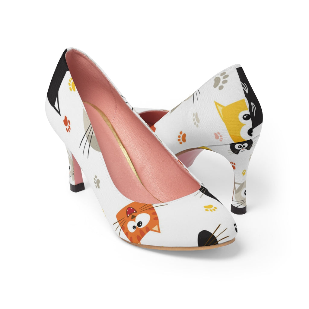 Kitty Print Women's High Heels